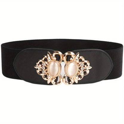 Elegant Retro Metal Buckle Belt Women