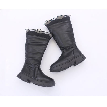 The Cashmere Tall: Girls’ Long Tube Leather Boots
