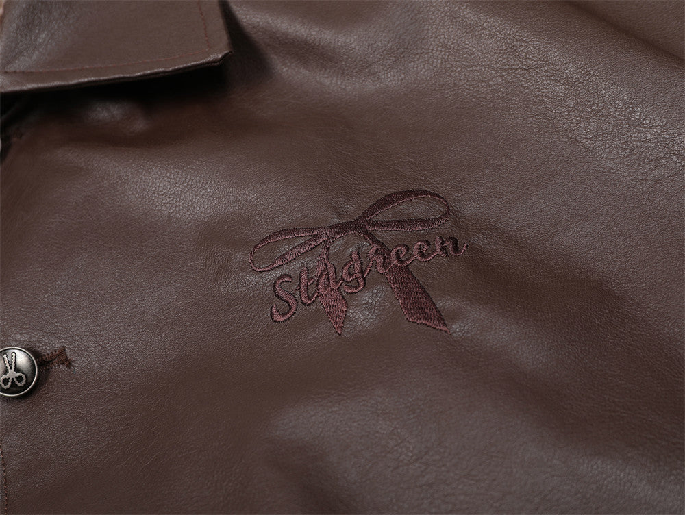 Mens Leather Coat Brand Zipper Signature Craftsmanship