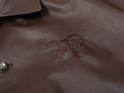 Mens Leather Coat Brand Zipper Signature Craftsmanship