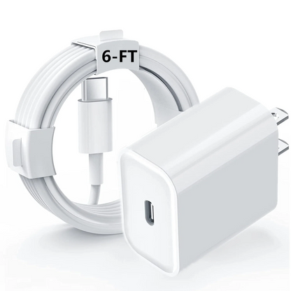 CubeCharge: 6FT Lightning Cable & Premium Travel Wall Adapter