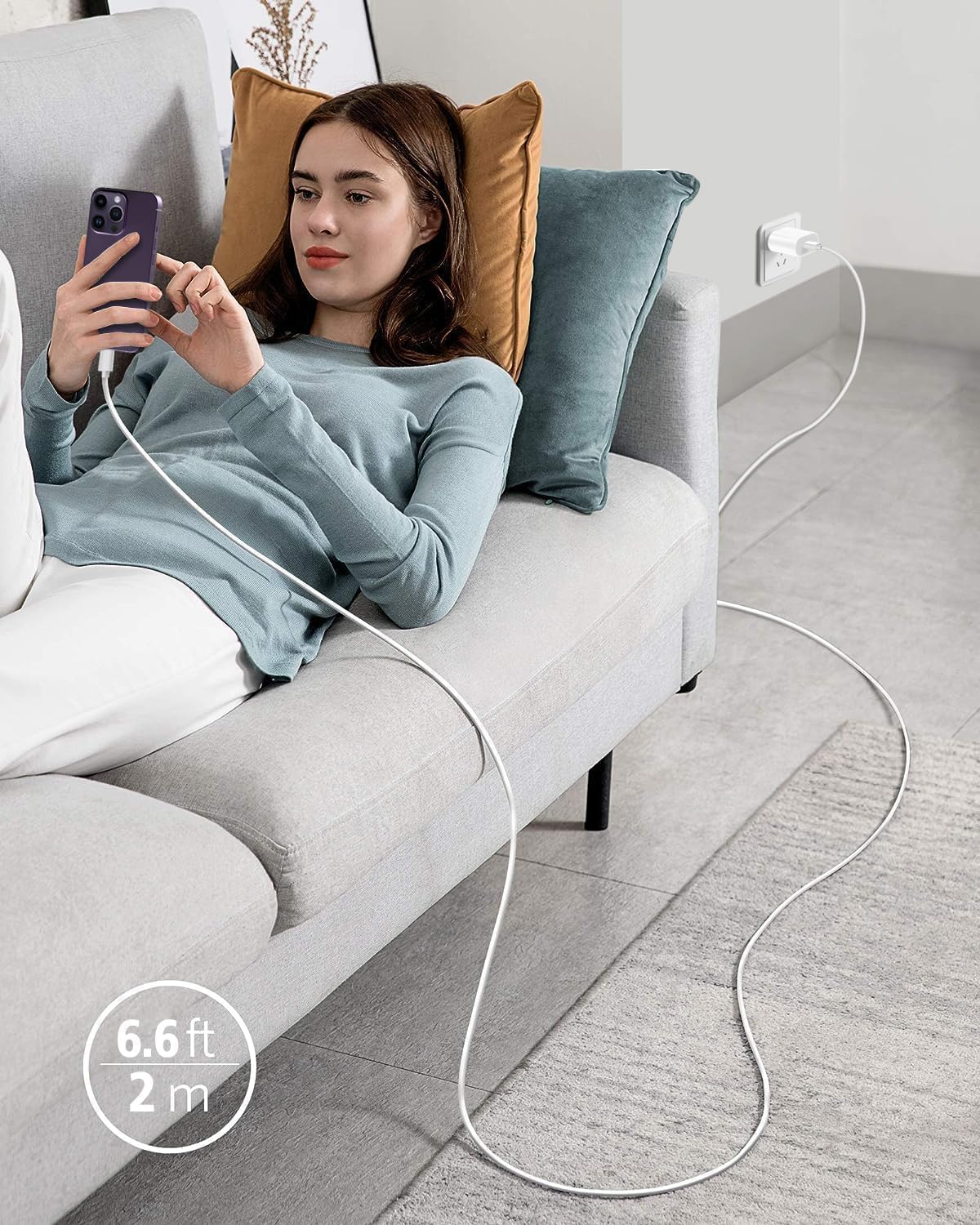 CubeCharge: 6FT Lightning Cable & Premium Travel Wall Adapter