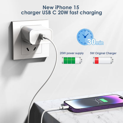 CubeCharge: 6FT Lightning Cable & Premium Travel Wall Adapter