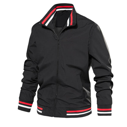 Men's Bomber Jacket Lightweight Casual Windbreaker Spring Fall Zip Up Coat