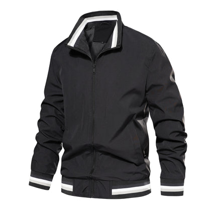 Men's Bomber Jacket Lightweight Casual Windbreaker Spring Fall Zip Up Coat
