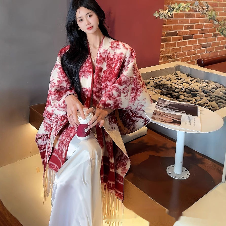 Women's Fashion Personalized Tassel Scarf Cape