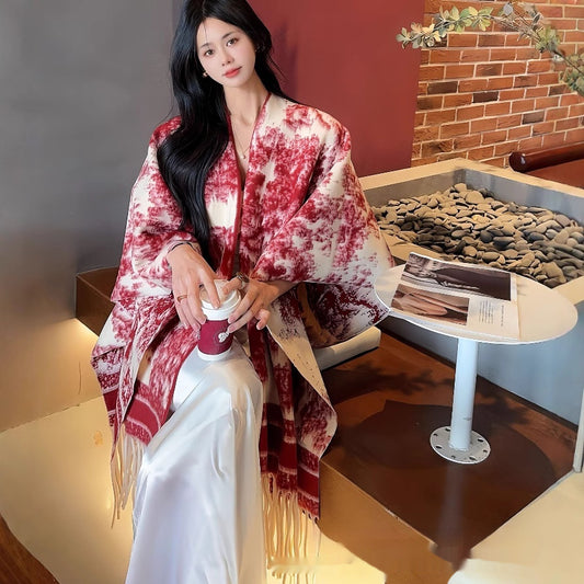 Women's Fashion Personalized Tassel Scarf Cape