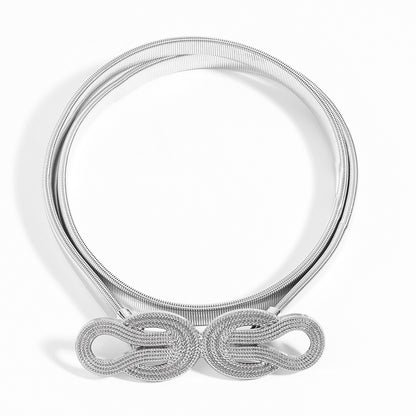 Metal Waist Chain Ladies Elastic Personality Buckle Matching Dress Long Sweater Elegant Graceful