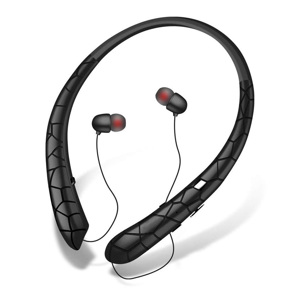 NeckBand RetractBT: Sports Retractable Handsfree Wireless Neckband Bluetooth Stereo Headphones