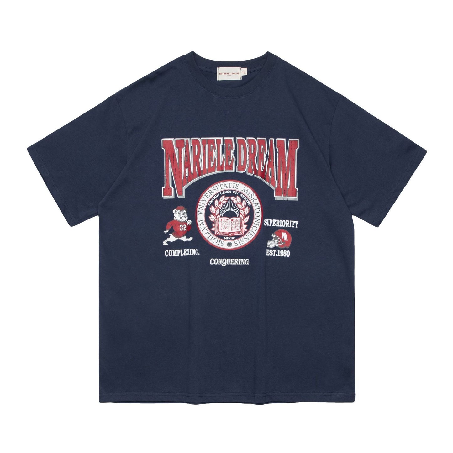 Cartoon Letter Print Short-sleeved T-shirt For Men