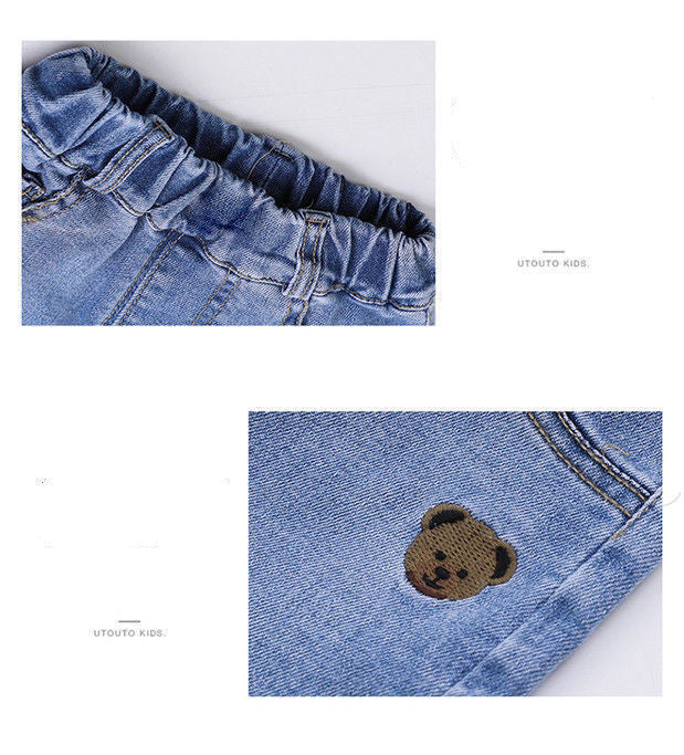 Spring Autumn Casual Girls Jeans Fashionable Trousers Playful Elegance