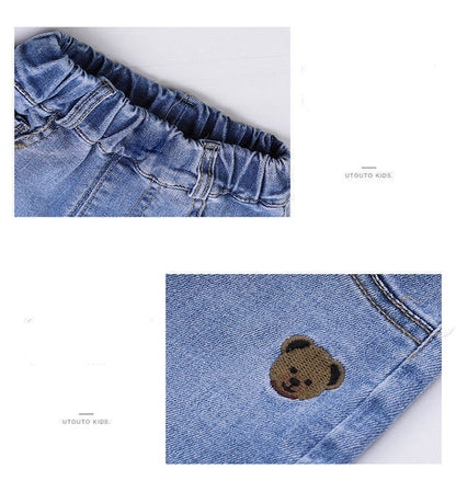 Spring Autumn Casual Girls Jeans Fashionable Trousers Playful Elegance