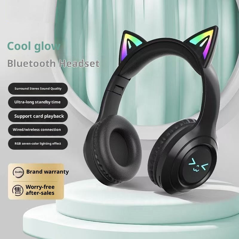 KittyWave: Cute Cat Ear Wireless Bluetooth Headphones