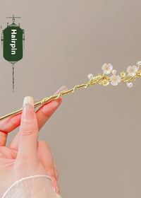 79 Pearl HANAFUJI Hairpin Gold