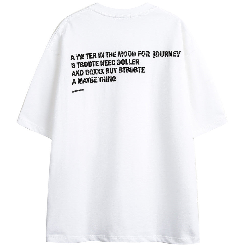 Printed Casual Short-sleeved Cotton T-shirt For Men