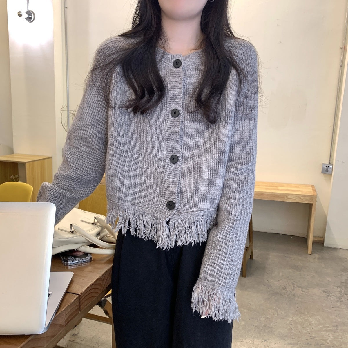 Tassel Knitted Sweater Cardigan Coat