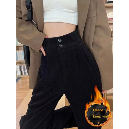 Chenille Fleece Wide-leg Pants Women