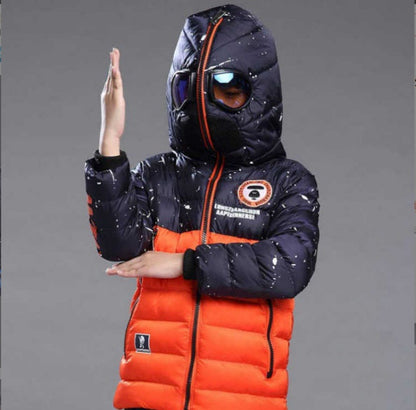 The Visual Warmth: Fashion Boys’ Glasses-Hooded Padded Coat