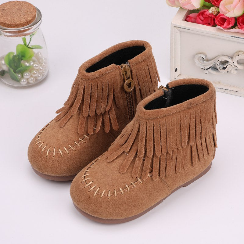Girls Winter New Fringed Boots