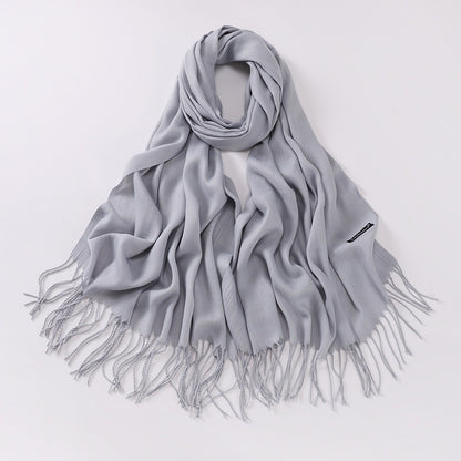 Autumn And Winter Cashmere-like Solid Color Long Scarf