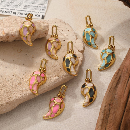 Elegant Drop-shaped Design Earrings U-shaped Buckle Stainless Steel Drop Oil