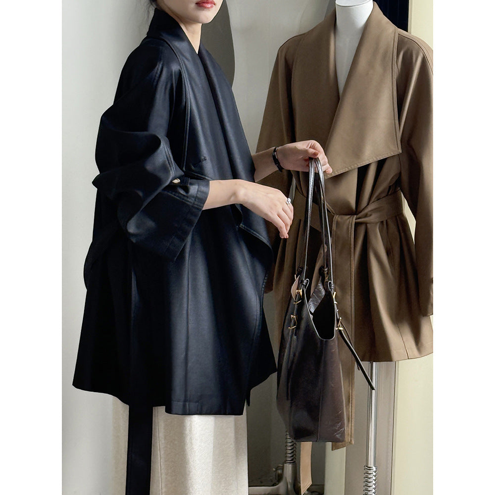 Women's Niche Loose Large Lapel Windbreaker Autumn