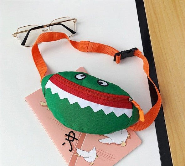 Canvas Artisan: Embroidered Cartoon Canvas Crossbody Bag