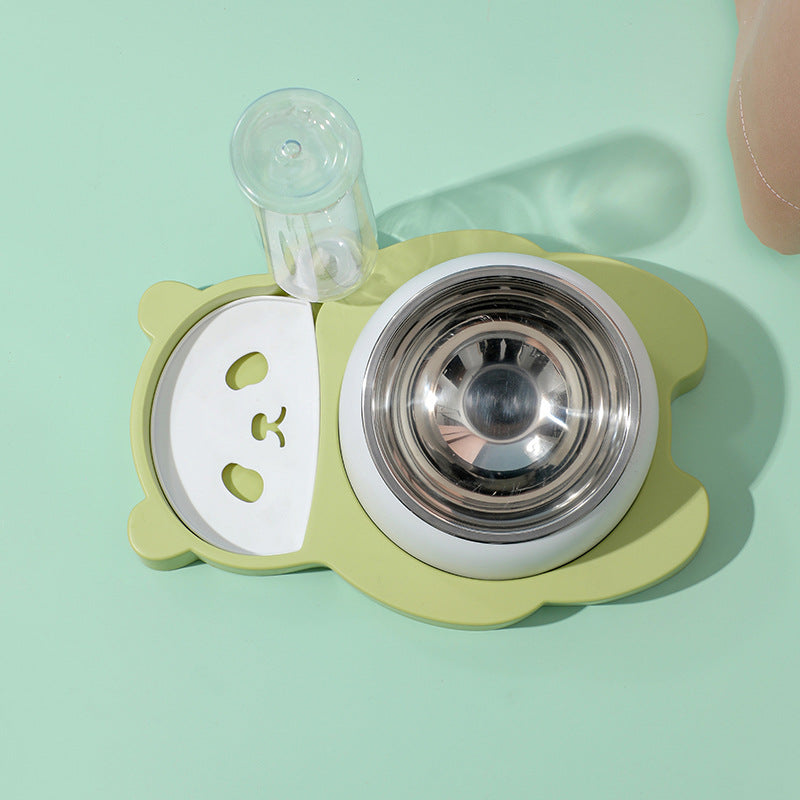 Elevated Dine: Raised Stainless Steel Cat & Dog Feeder Set