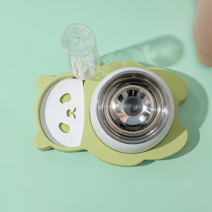 Elevated Dine: Raised Stainless Steel Cat & Dog Feeder Set