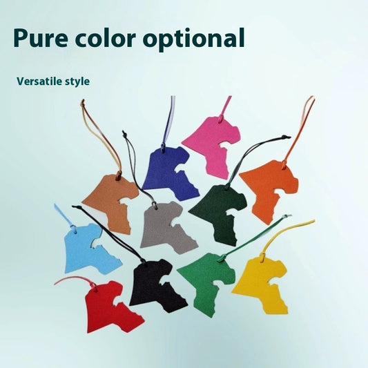 Map-shaped Leather Handbag Pendant