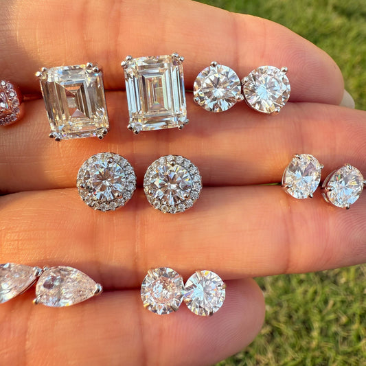 S925 Earrings Sterling Silver  High Quality  Loving Heart Zircon