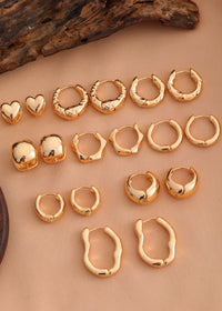 9 pairs of golden earring set