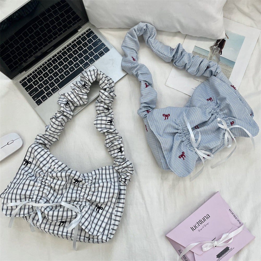 Women's Polyester Pleated Flip Shoulder Bag