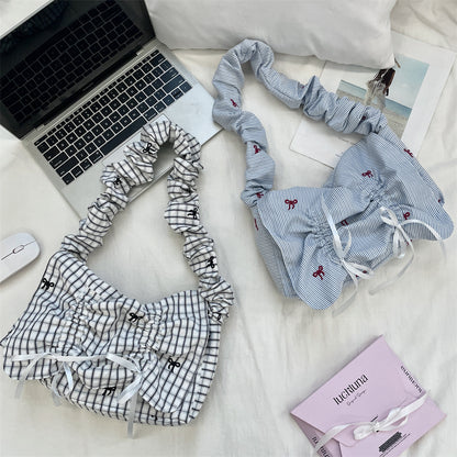 Women's Polyester Pleated Flip Shoulder Bag