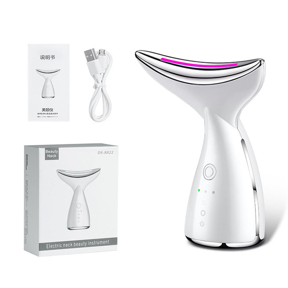 EMS Microcurrent Neck & Face Lifting Device | 3-Color LED Photon Therapy for Skin Tightening & Double Chin Reduction