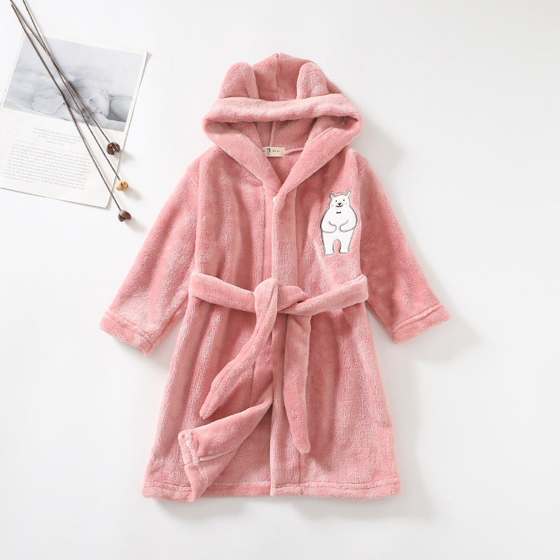The Hooded Flannel: Boys’ Home Wear Bathrobe