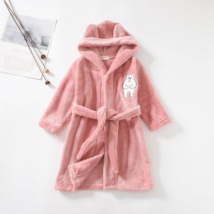 The Hooded Flannel: Boys’ Home Wear Bathrobe