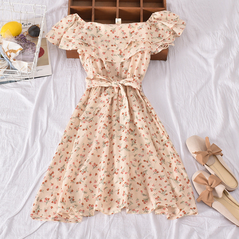 Short sleeve waist dress