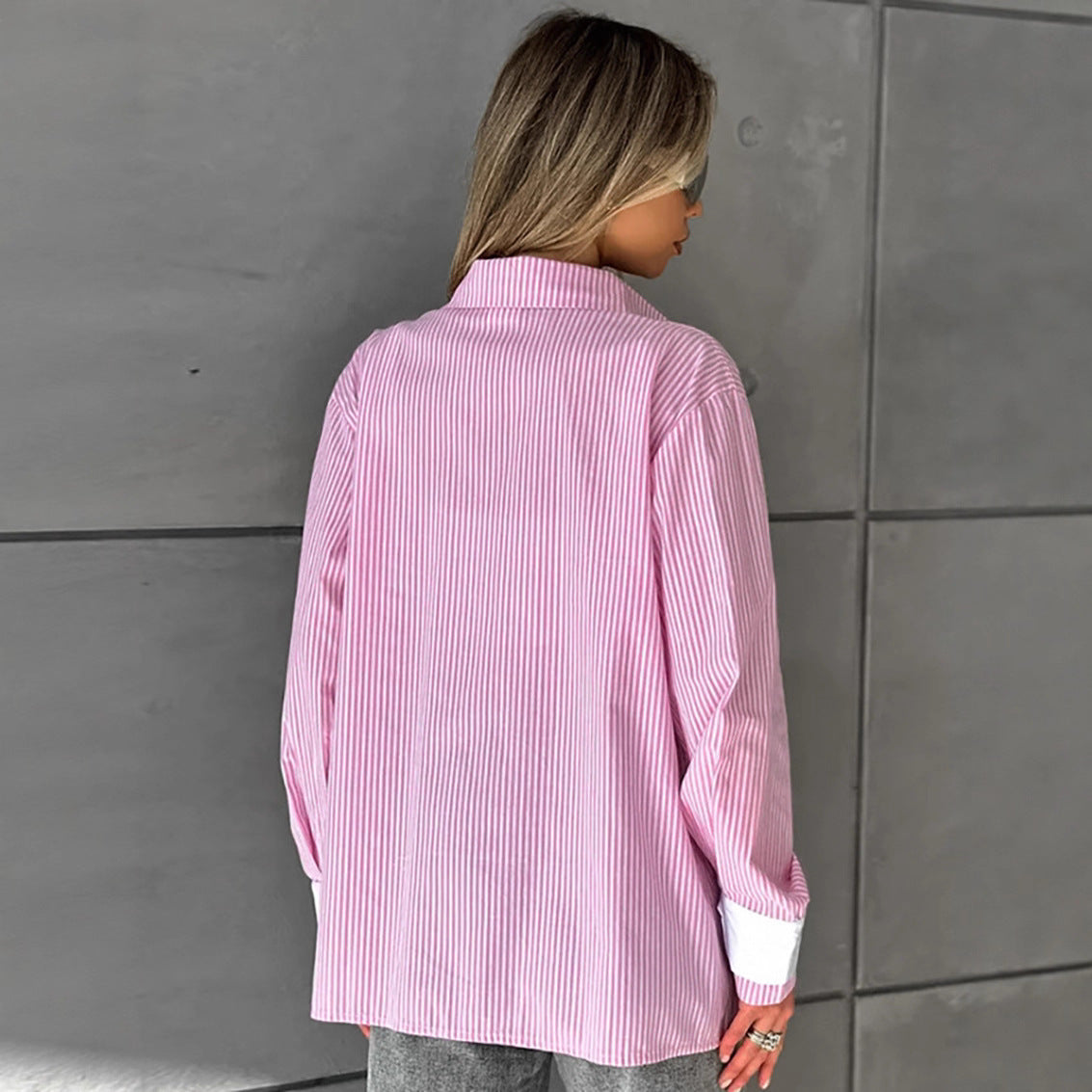 Oversize Loose Striped Blouse For Women