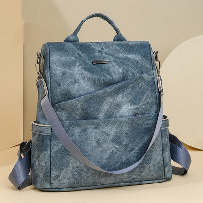 Women's Soft Leather Backpack Bag Leisure Commute Simple Travel Schoolbag