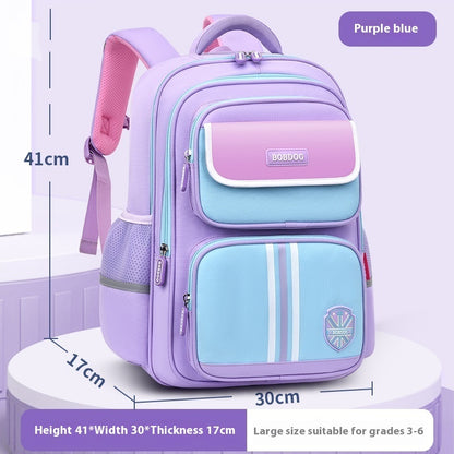 Boys Grade 1-3-6 Burden Relief Spine Protection Lightweight Waterproof Children Backpack Female