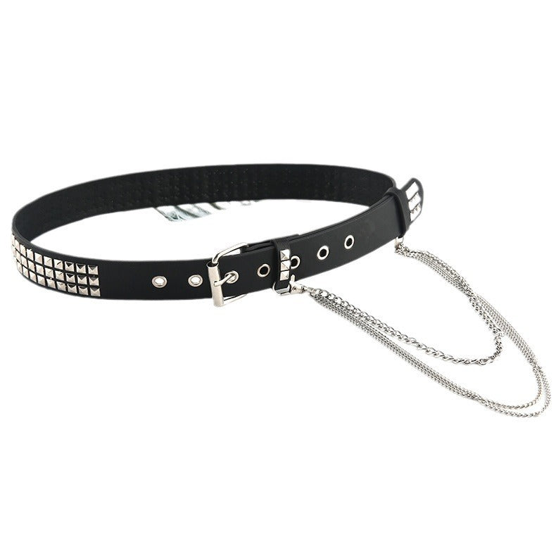 Women's Stylish Adjustable Rivet Lanyard Belt