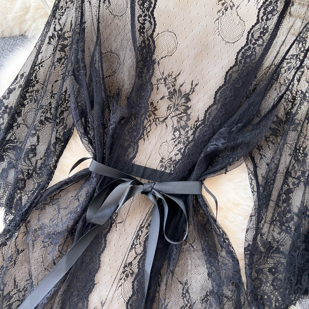 The Lace Cardigan: Women’s Mesh Lace Nightdress