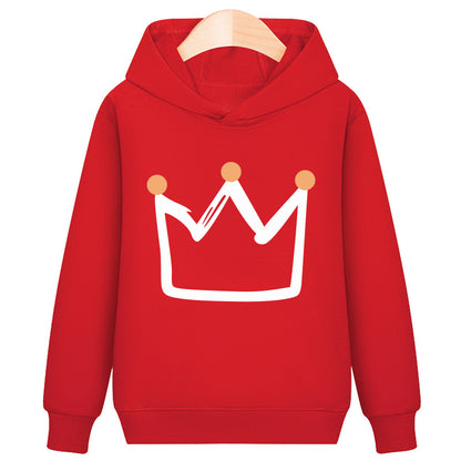 Royal Crest Hooded Velvet Plush Sweatshirt