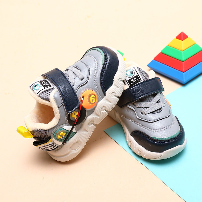 The Leather Hearth: Leather Short-Plush Boys’ Walking Cotton Shoes