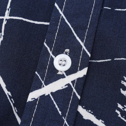 Classic Check Print Short Sleeve Lapel Fashion Shirt