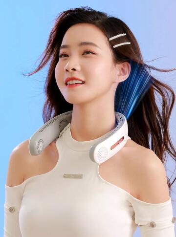 Rechargeable Bladeless Hanging Neck Fan | Silent Foldable USB Portable Fan for Outdoor & Sports