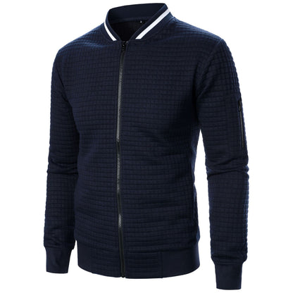 Mens Zip-Up Stand Collar Sweatshirt Jacket Athletic Comfort
