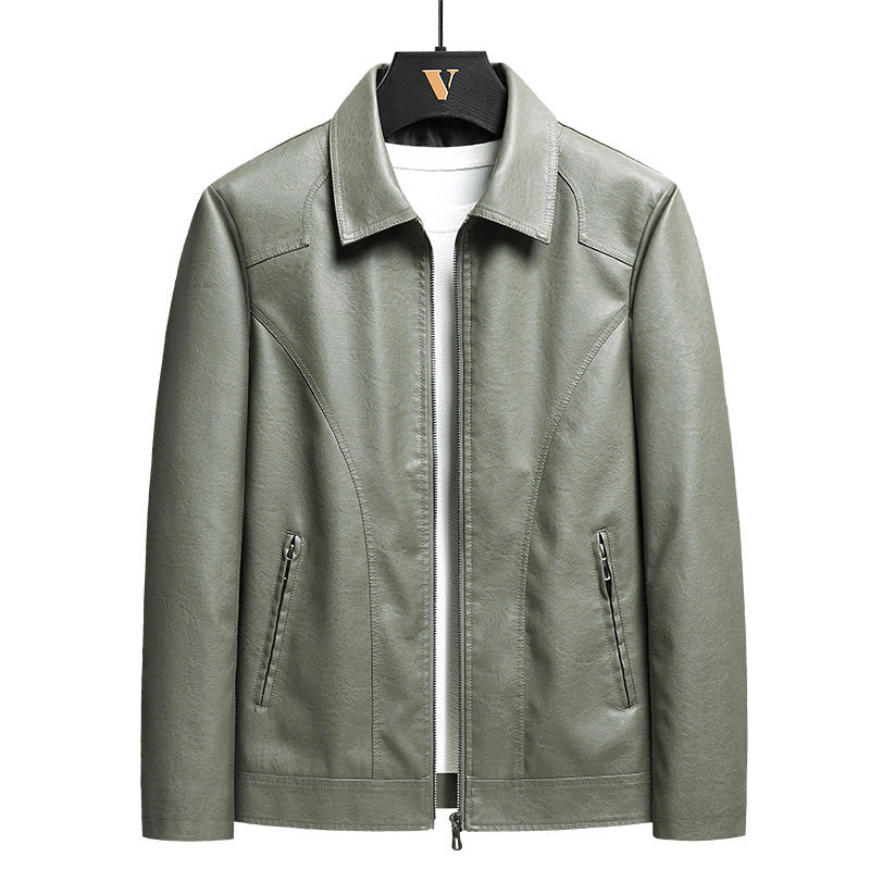 Mens Thin Leather Jacket Lightweight Seasonal Versatility