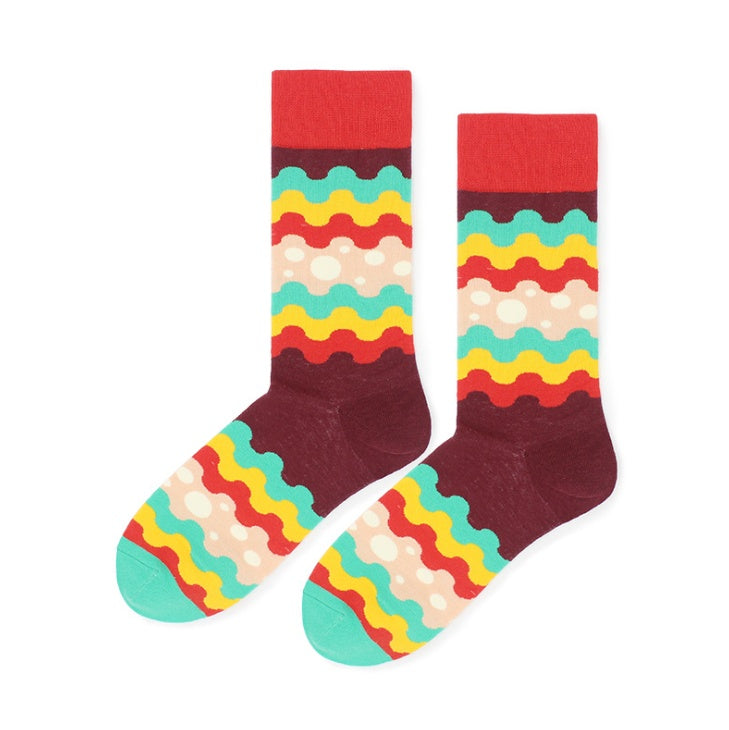 The Street Classic: Striped Personal Skateboard Cotton Socks